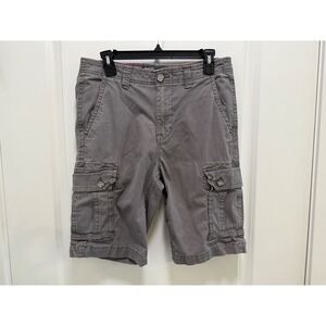BKE Mens Standard Fit Cargo Shorts Gray Size 28 Utility Pockets Casual Summer